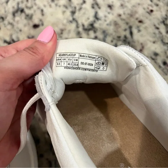 Vionic Kearny White Leather Platform Sneakers Support Comfort Walking Womens 9.5 - Picture 5 of 12